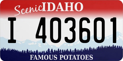 ID license plate I403601