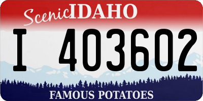 ID license plate I403602