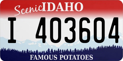 ID license plate I403604