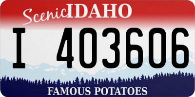 ID license plate I403606