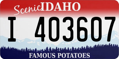 ID license plate I403607