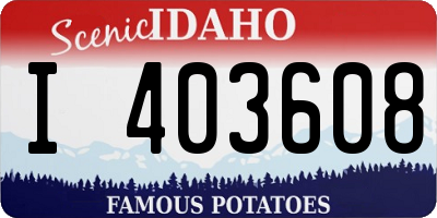 ID license plate I403608