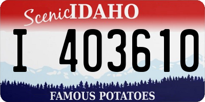ID license plate I403610