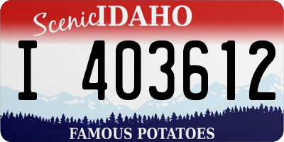 ID license plate I403612