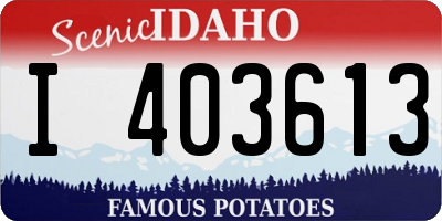 ID license plate I403613