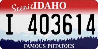ID license plate I403614