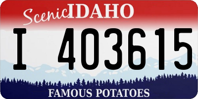 ID license plate I403615