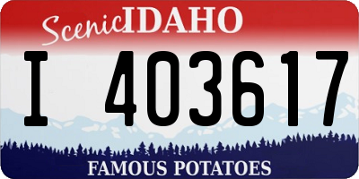 ID license plate I403617