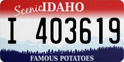 ID license plate I403619