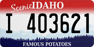 ID license plate I403621