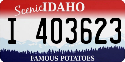 ID license plate I403623