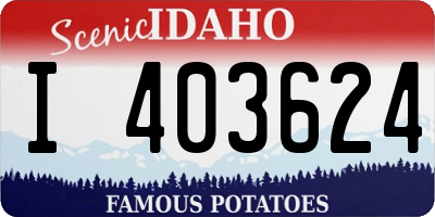 ID license plate I403624