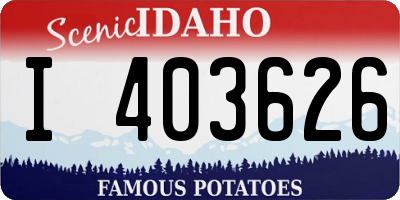 ID license plate I403626