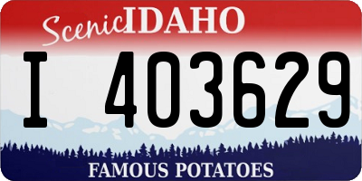 ID license plate I403629