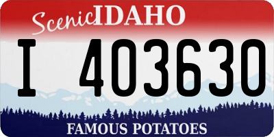 ID license plate I403630