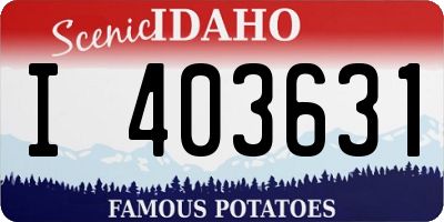 ID license plate I403631