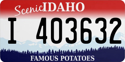ID license plate I403632