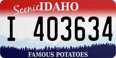 ID license plate I403634