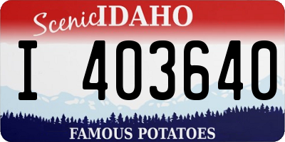 ID license plate I403640