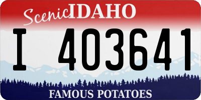 ID license plate I403641