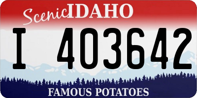 ID license plate I403642