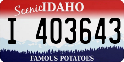 ID license plate I403643