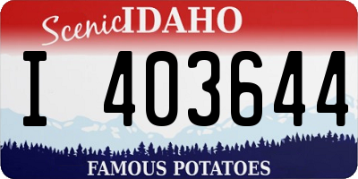 ID license plate I403644