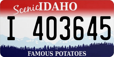 ID license plate I403645