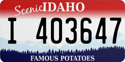 ID license plate I403647
