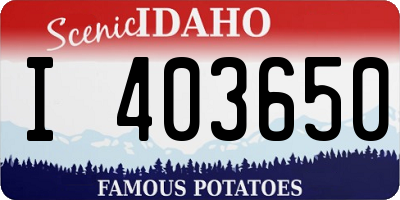 ID license plate I403650