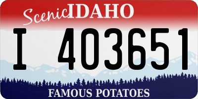 ID license plate I403651