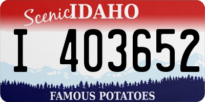 ID license plate I403652
