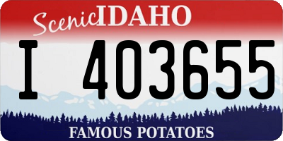 ID license plate I403655