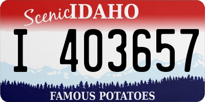 ID license plate I403657