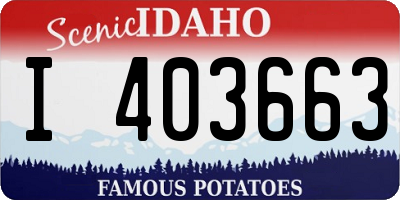 ID license plate I403663