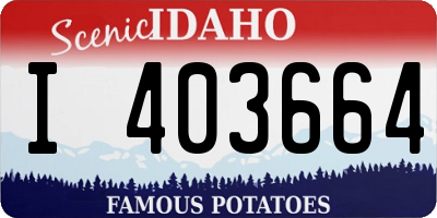 ID license plate I403664