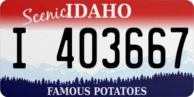 ID license plate I403667