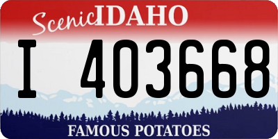 ID license plate I403668