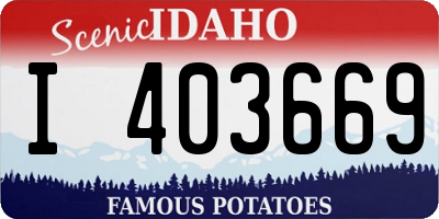 ID license plate I403669