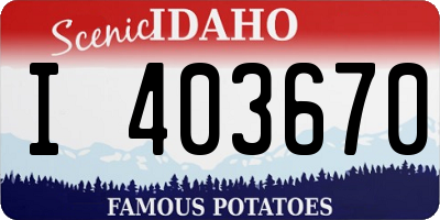ID license plate I403670