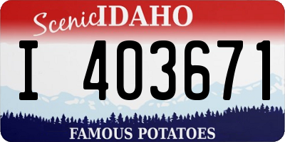 ID license plate I403671