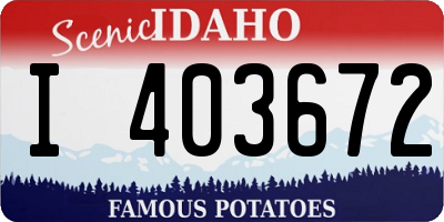 ID license plate I403672