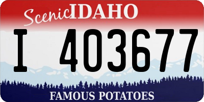 ID license plate I403677