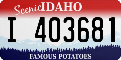 ID license plate I403681