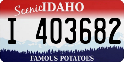 ID license plate I403682