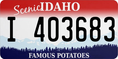 ID license plate I403683