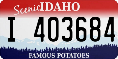 ID license plate I403684