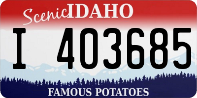 ID license plate I403685