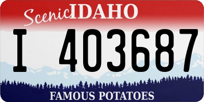 ID license plate I403687