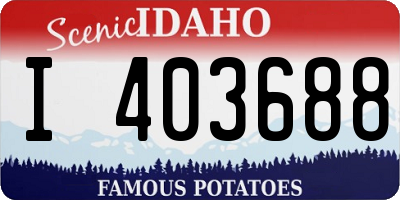 ID license plate I403688